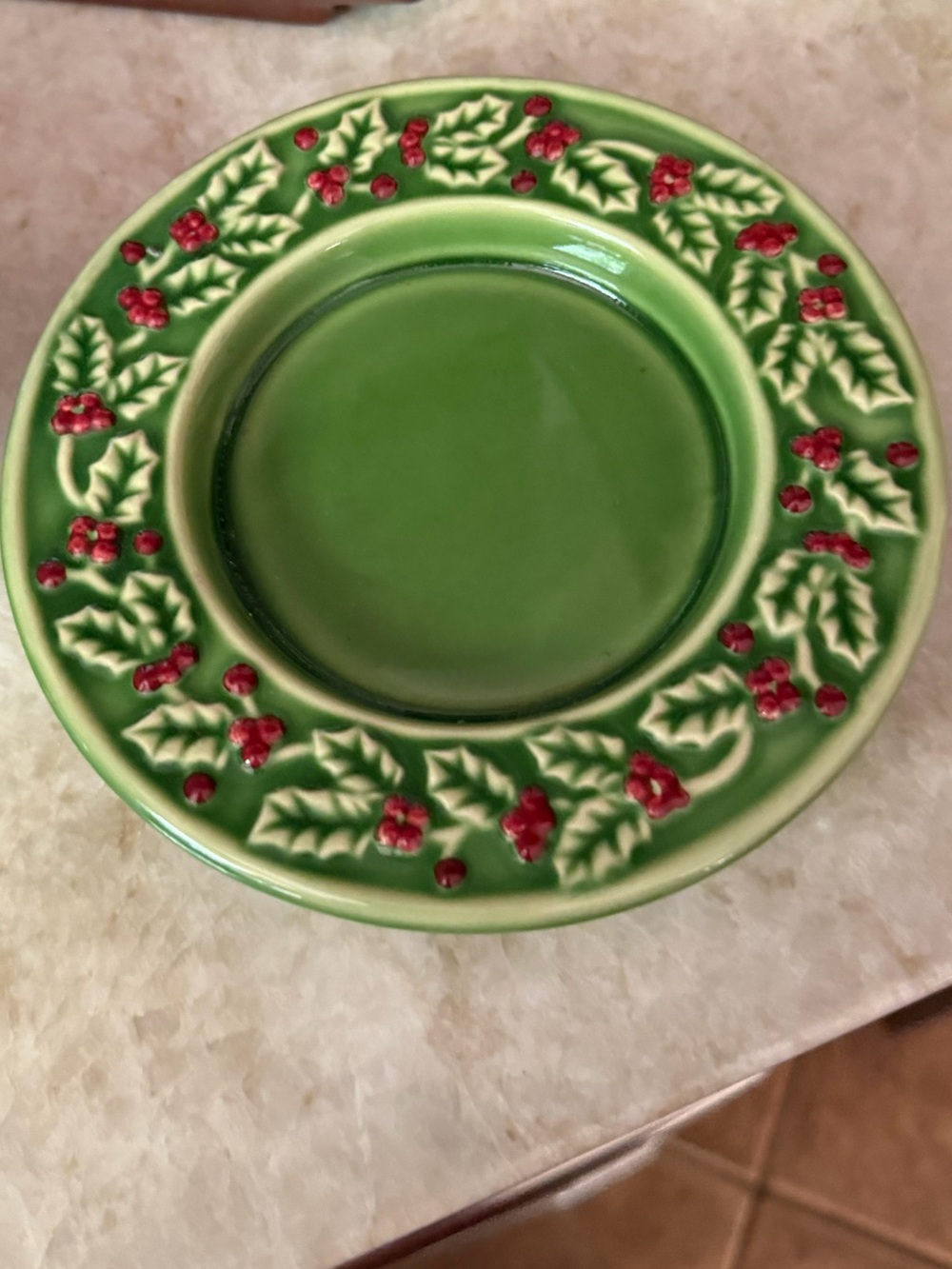 Christmas candleholder Holly Berry 6”